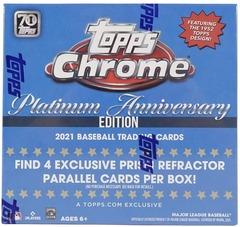 2021 Topps CHROME Platinum Anniversary Edition MLB Baseball BLUE MEGA Box